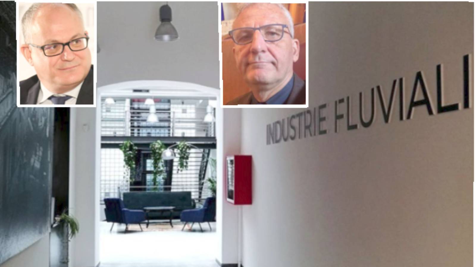 Roma, sullo sfondo l'ingresso delle Industrie Fluviali, in primo piano il sindaco Gualtieri e l'assessore alla Cultura Smeriglio