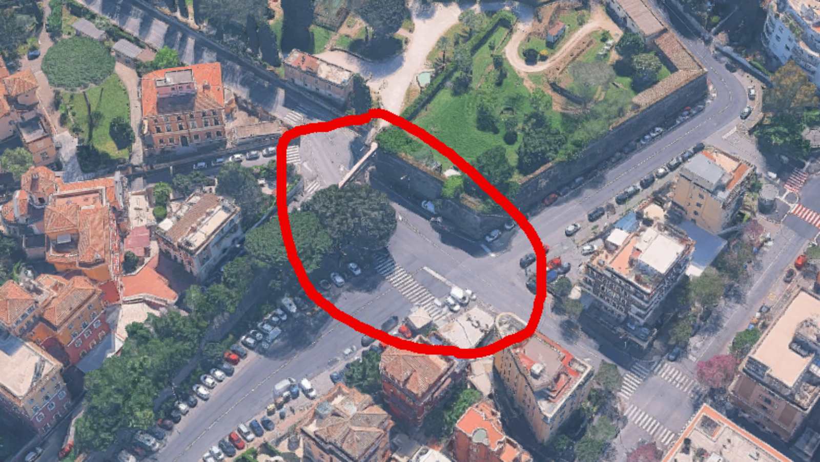 Roma, l'area di Monteverde interessata dal nuovo Black Point, foto Google Map