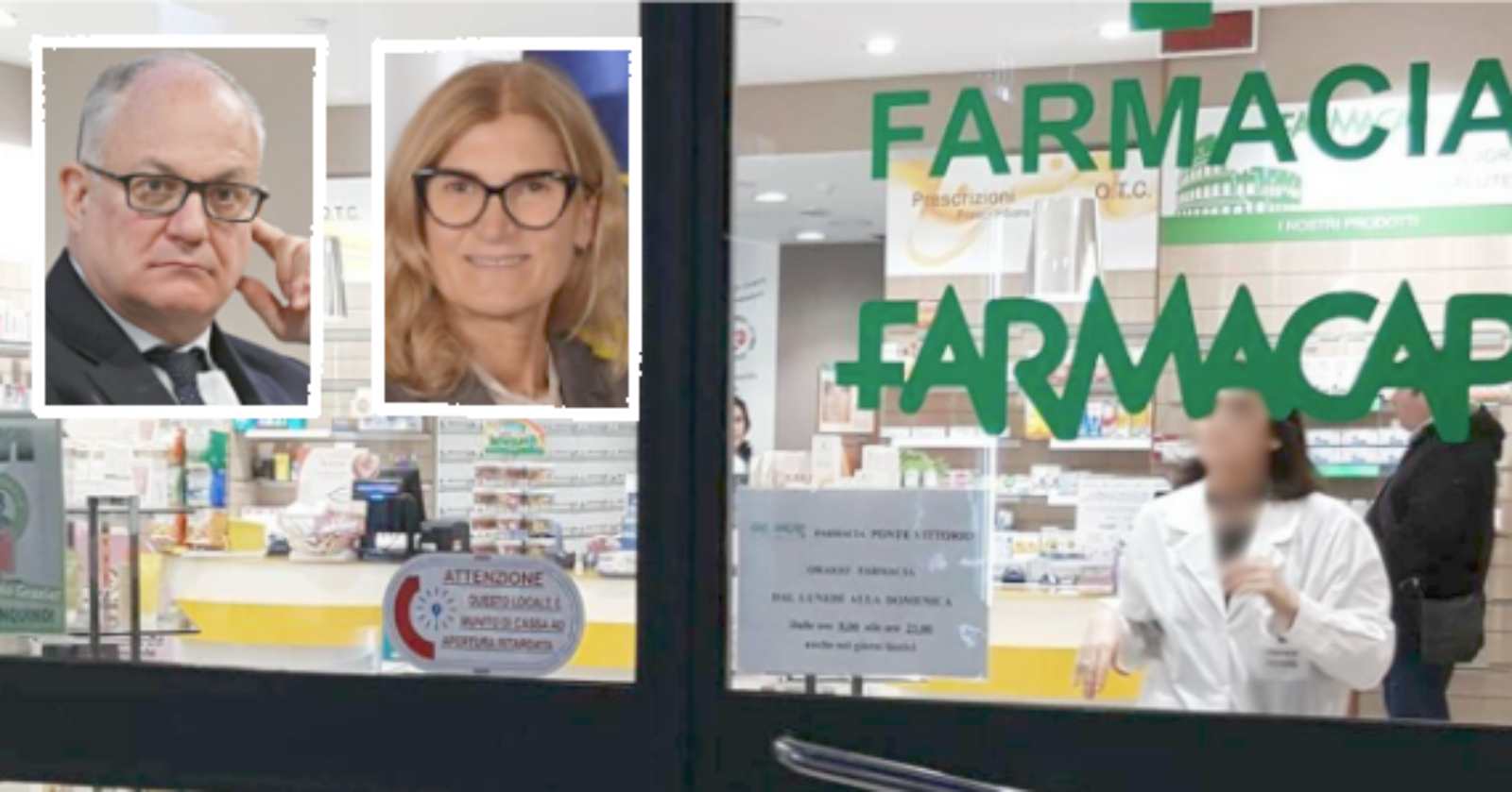 Roma, sullo sfondo una farmaci Farmacap, in primo piano il sindaco Gualtieri e la vice Scozzese