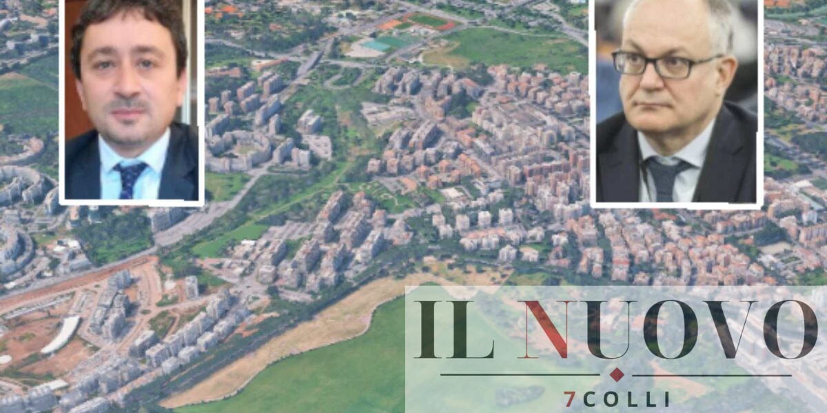 Roma, sullo sfondo Tor Marancia, foto Google Maps, in primo piano sindaco Gualtieri e assessore all'Urbanistica Veloccia