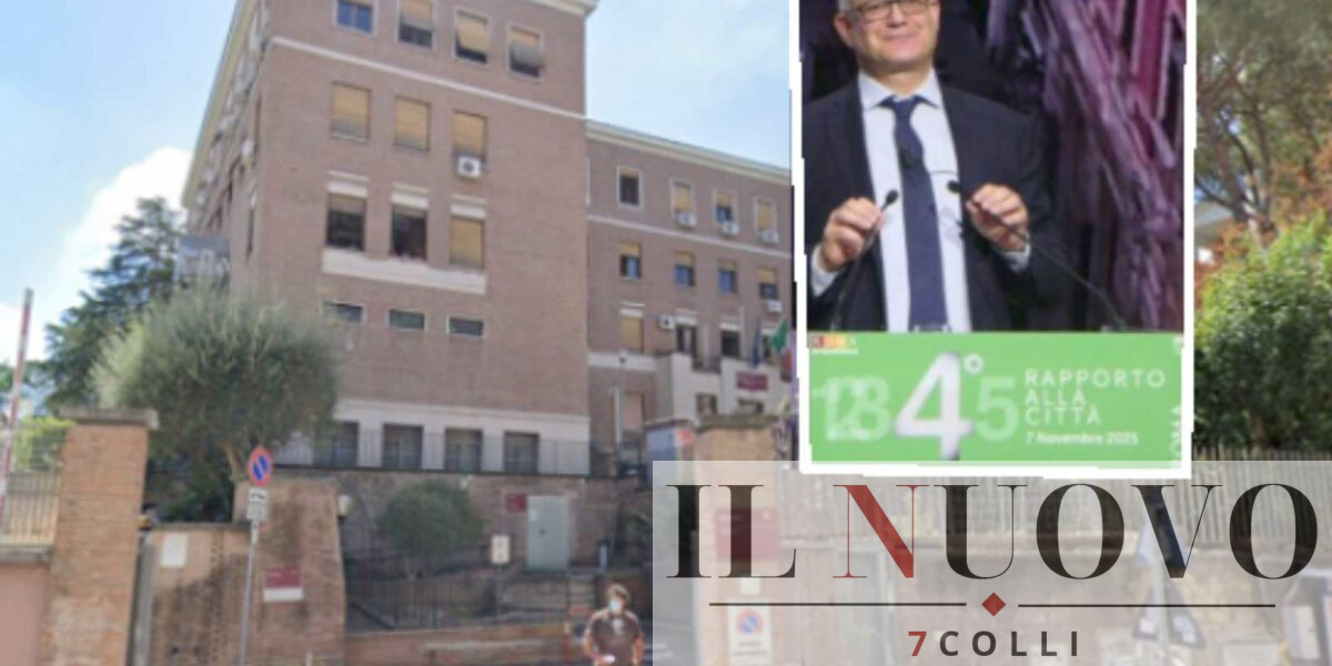 Roma, sullo sfondo l'attuale sede del Municipio XII, in primo piano il sindaco Gualtieri