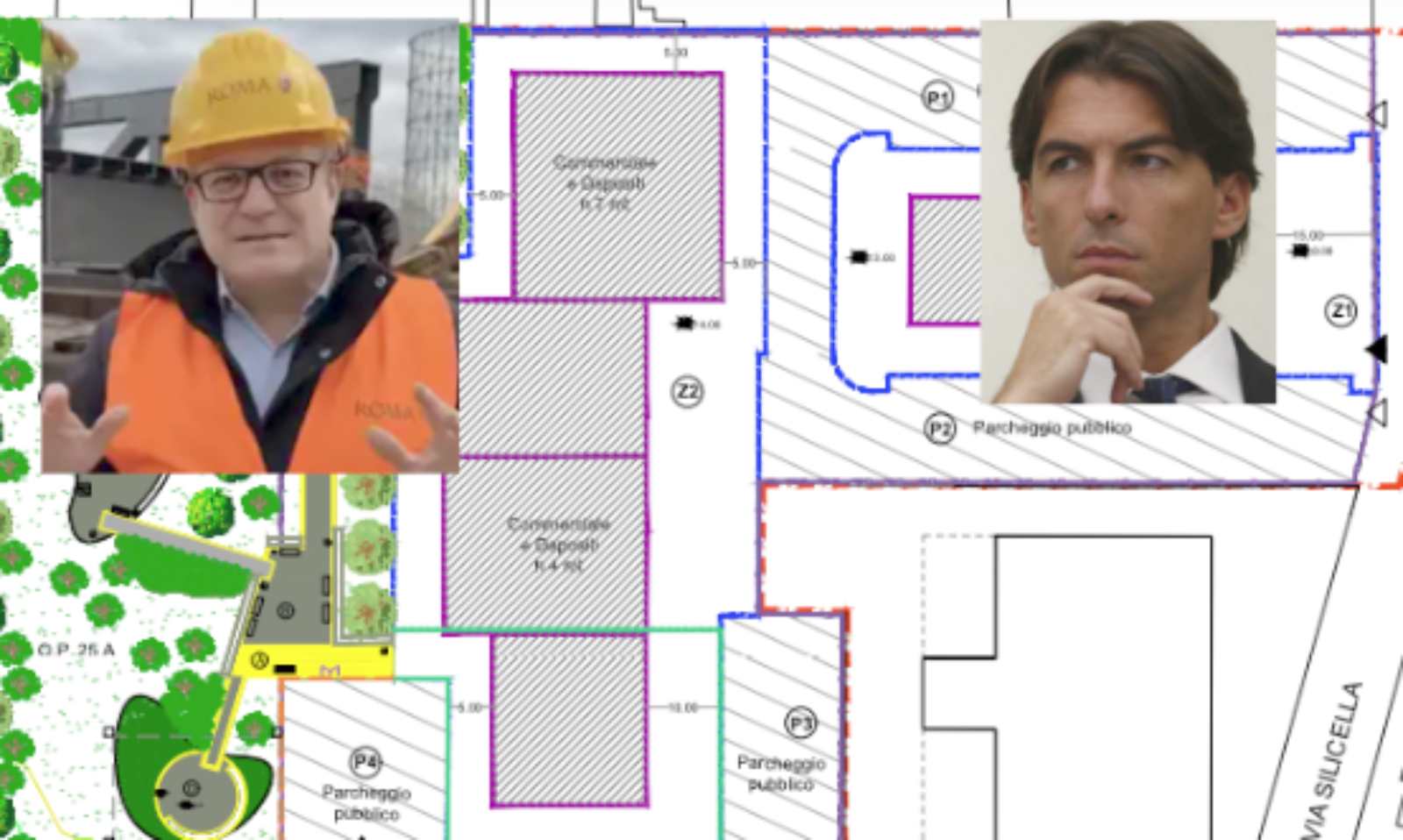 Roma, sullo sfondo il progetto di Tor Bella Monaca, in primo piano sindfaco e assessore al Turismo e Sport, Alessandro Onorato