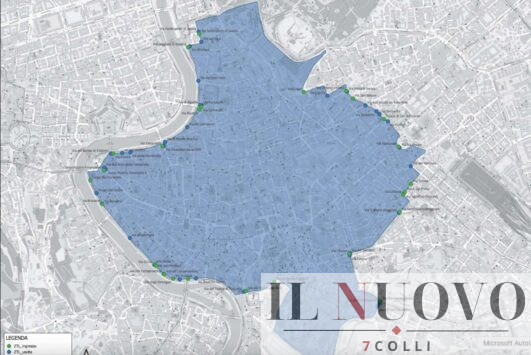 Roma, la nuova mappa della ZTL allargata appena varata dalla Giunta Gualtier