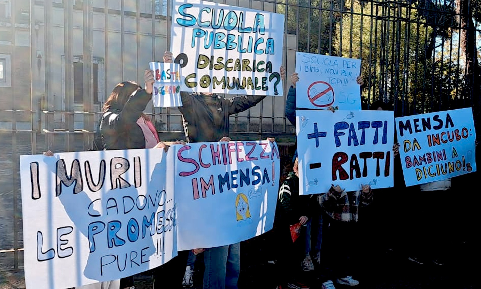 protesta scuola IV Municipio