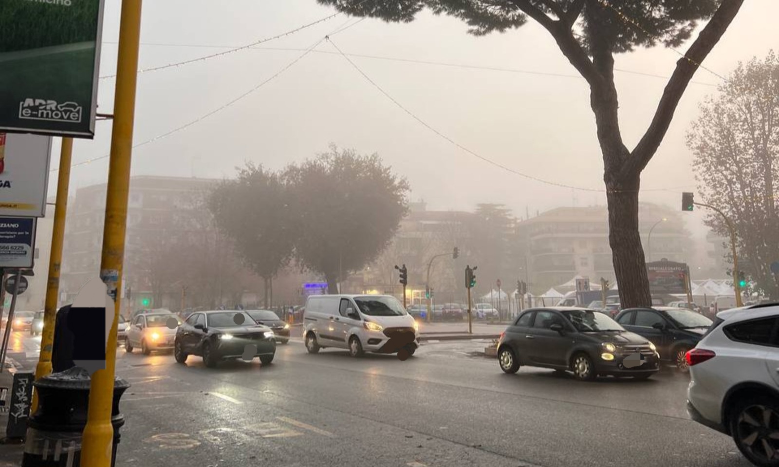 Nebbia con anticiclone a Roma