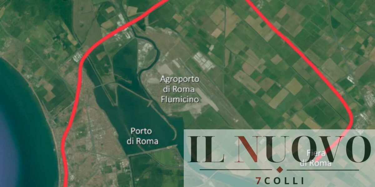 Rendering di massima del nuovo corridoio stradale come quello che sorgerà tra Ostia, Fiumicino, porto, aeroporto