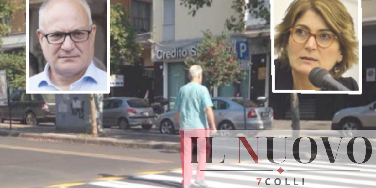 Roma, sullo sfondo un attraversamento pedonale, in primo piano il sindaco Gualtieri e la vice Scozzese