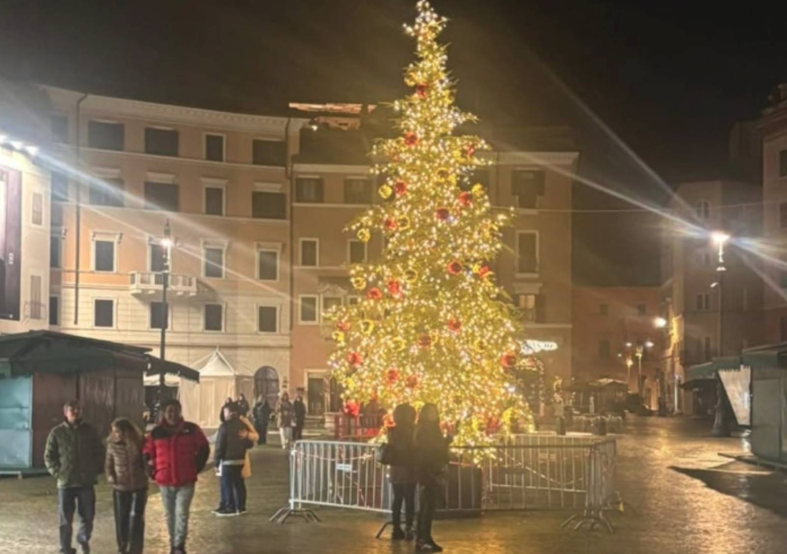 Roma, l'albero di piazza Navona, foto Instagram