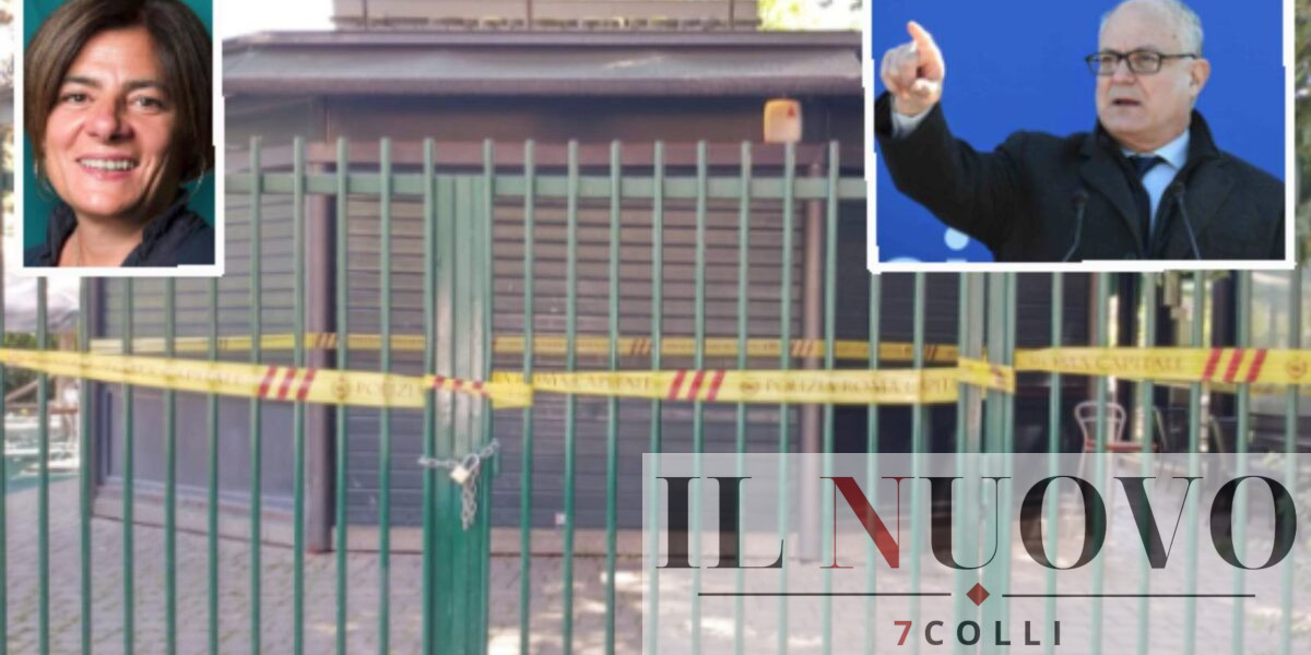 Roma, sullo sfondo l'ingresso dell'ex Panamino, foto dell'Osservatorio Sherwood Villa Ada, in primo piano il sindaco Gualtieri e la mini sindaca Del Bello Municipio II