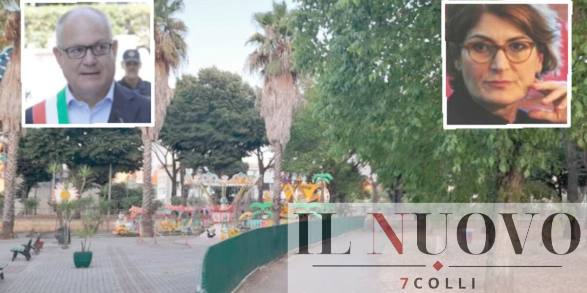 Roma, sullo sfondo il parco Madre Teresa di Calcutta, sulla Togliatti, in primo piano sindaco Gualtieri e vice Scozzase, delegata al Bilancio