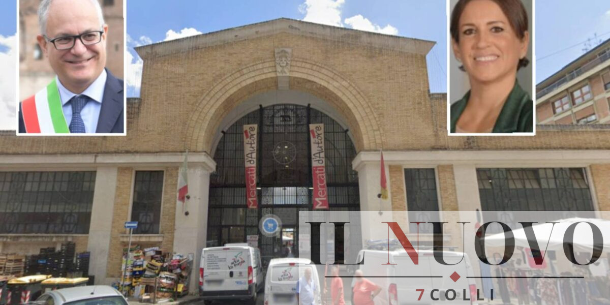 Roma, sullo sfondo il mercato di piazza Alessandria, incorso di ristrutturazione con tanto di Zona 30, foto Google Maps, in primo piano sindaco Gualtieri e assessore Lucarelli