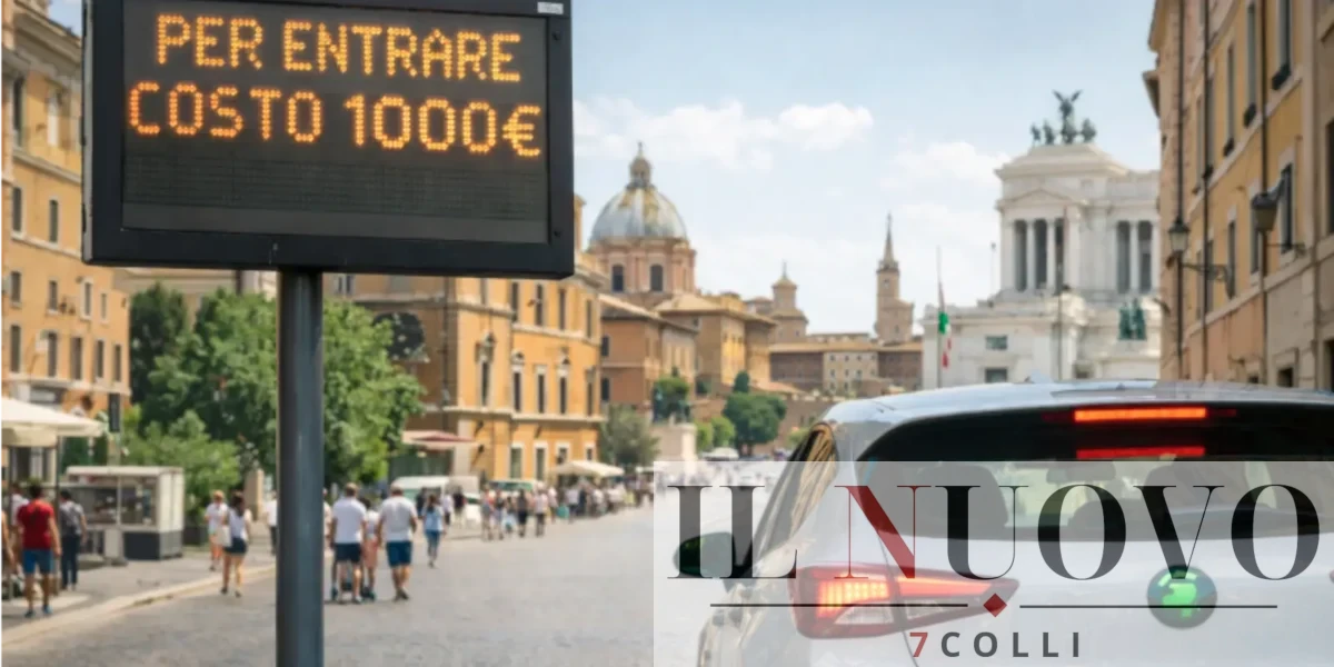 Un auto elettrica entra nella ZTL Roma centro
