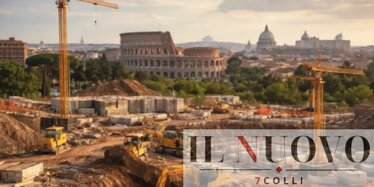 Roma, cantieri in città, foto generica generata con AI