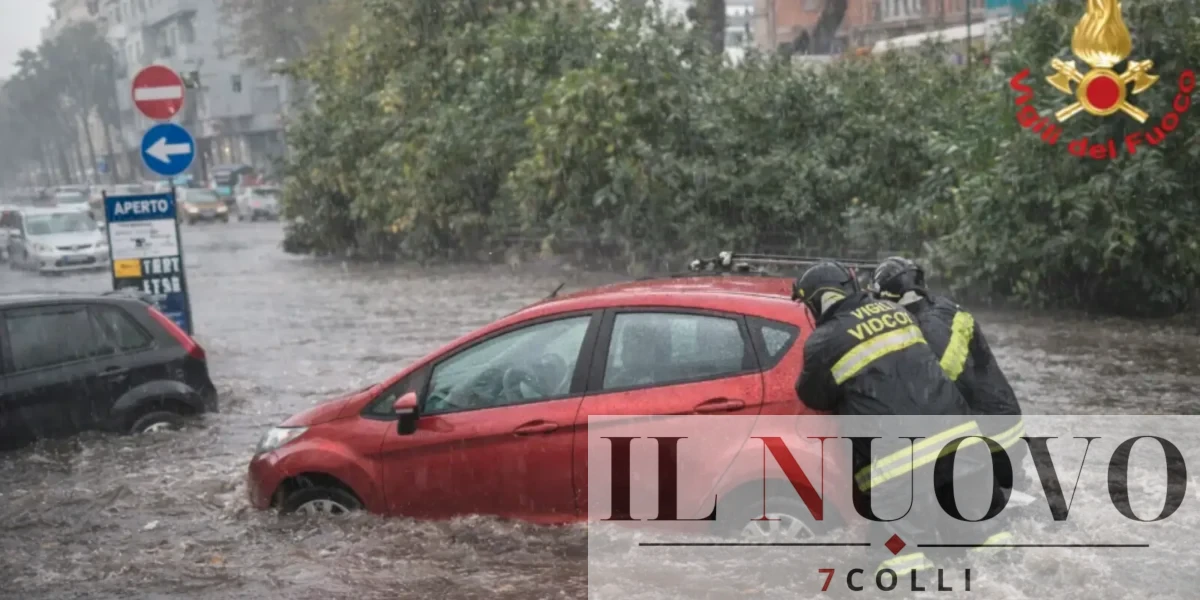 Roma allagata, foto Vigili del Fuoco