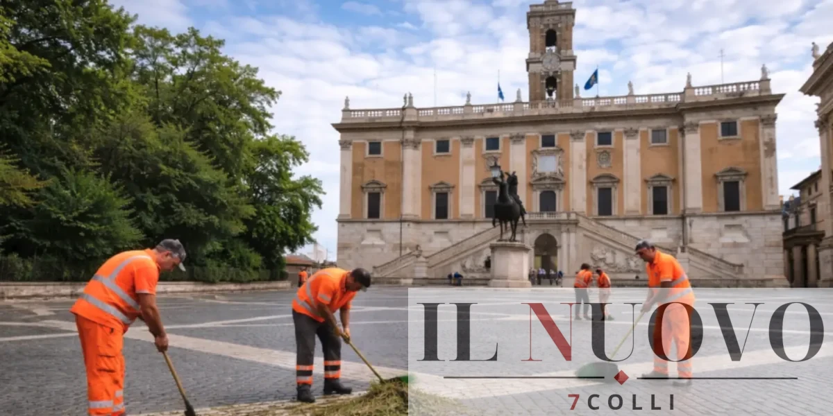 Roma, piazza del Campidoglio, foto generata con IA