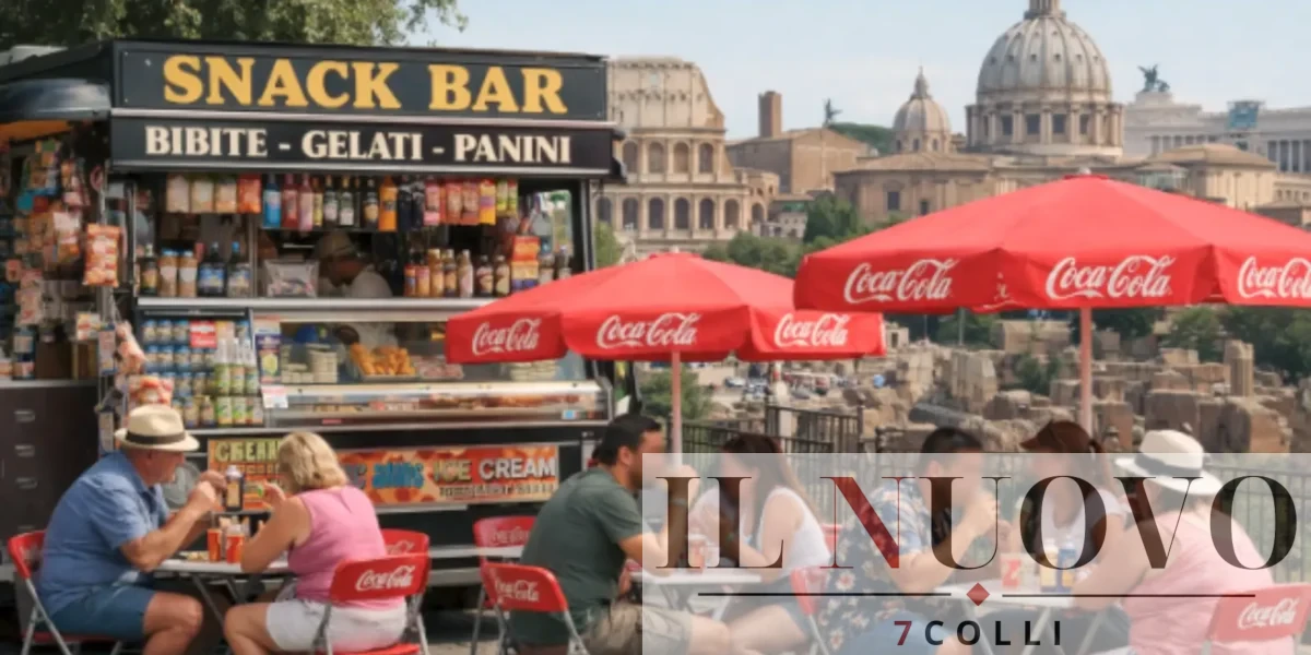 Roma, un camion bar in centro, foto generata con AI