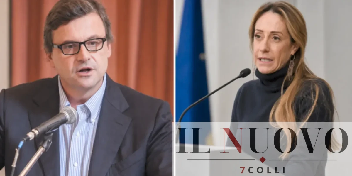 A sinistra, Calenda, a destra Arianna Meloni