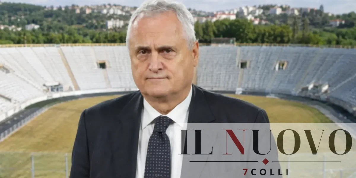 Sullo sfondo, lo stadio Flaminio, in primo piano il presidente Lotito