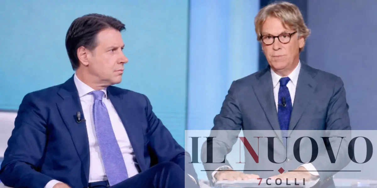 Da sinistra Giuseppe Conte e il giornalista Nicola Porro