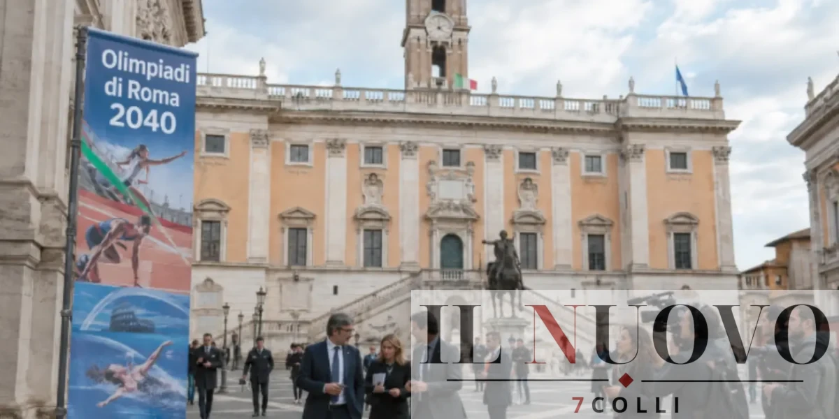 Roma, piazza del Campidoglio, foto generata con IA
