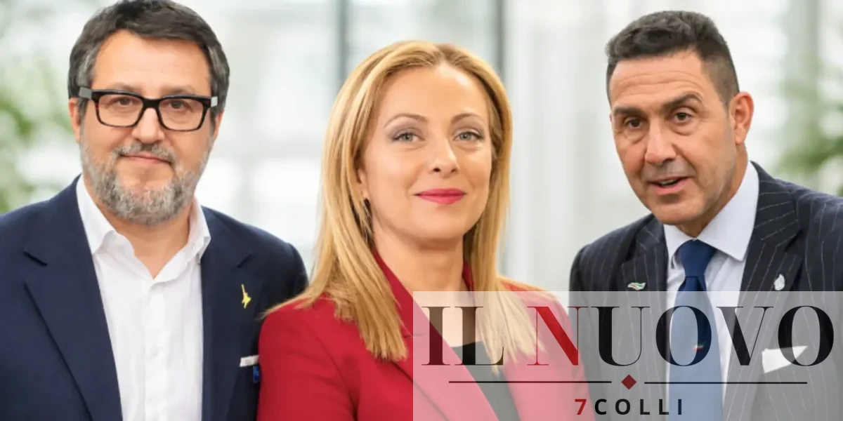 Da sinistra, Salvini, Meloni e Vannacci