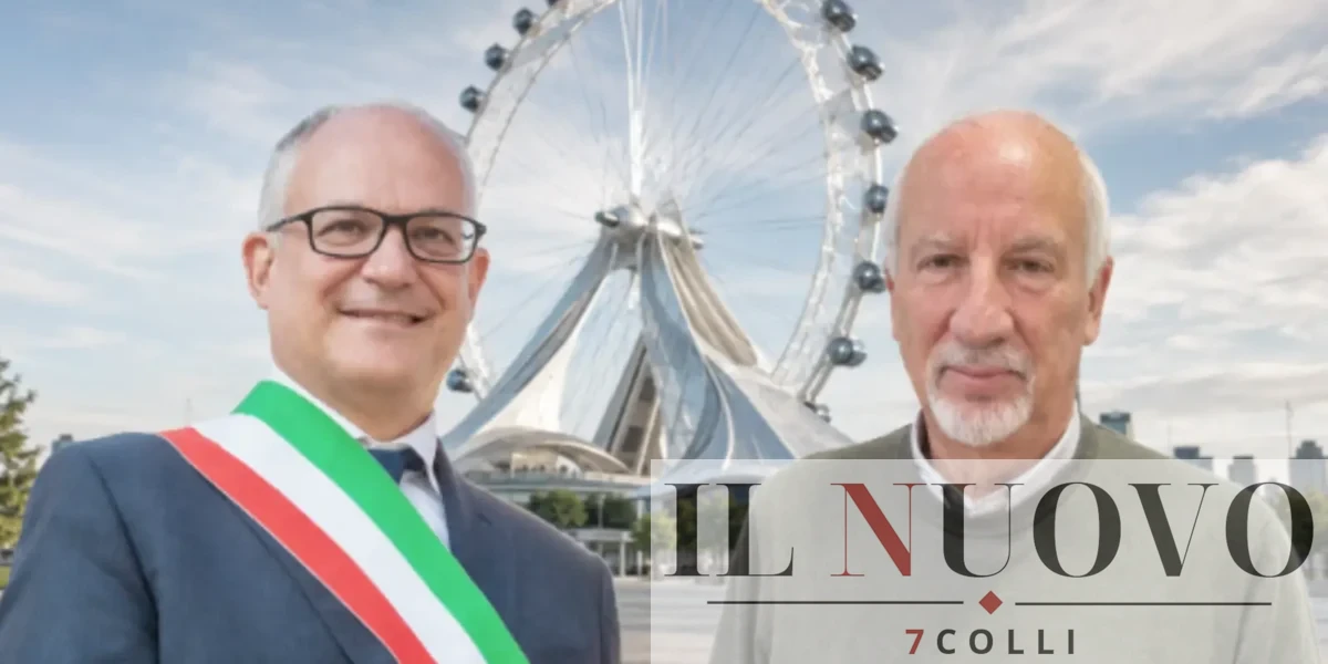 Da sinistra, il sindaco Gualtieri e il mini sindaco Falconi