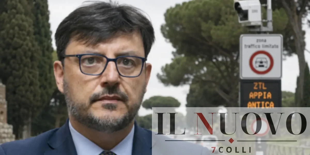 ROma, in primo piano l'assessore Patanè, sullo sfondo la ztl appia antica
