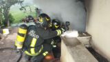 Guidonia, incendio in una villetta: fumo nero dalla cantina